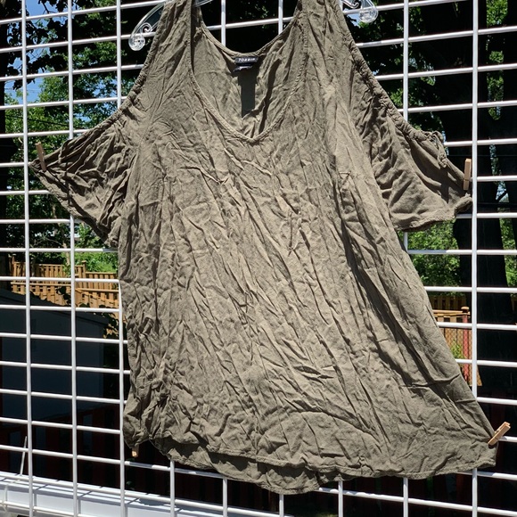 Off shoulder olive green blouse - Picture 2 of 5